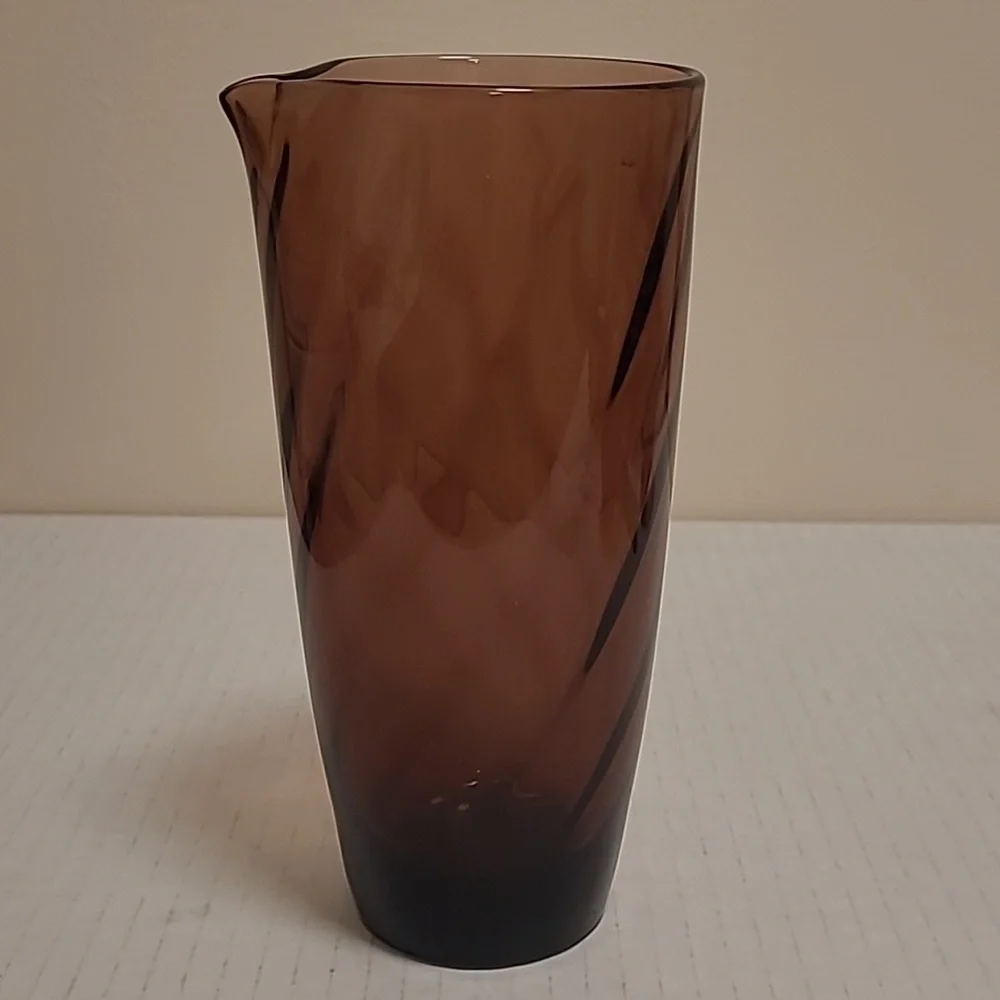 Vintage Amethyst Cocktail Pitcher with 2 Cocktail Glasses